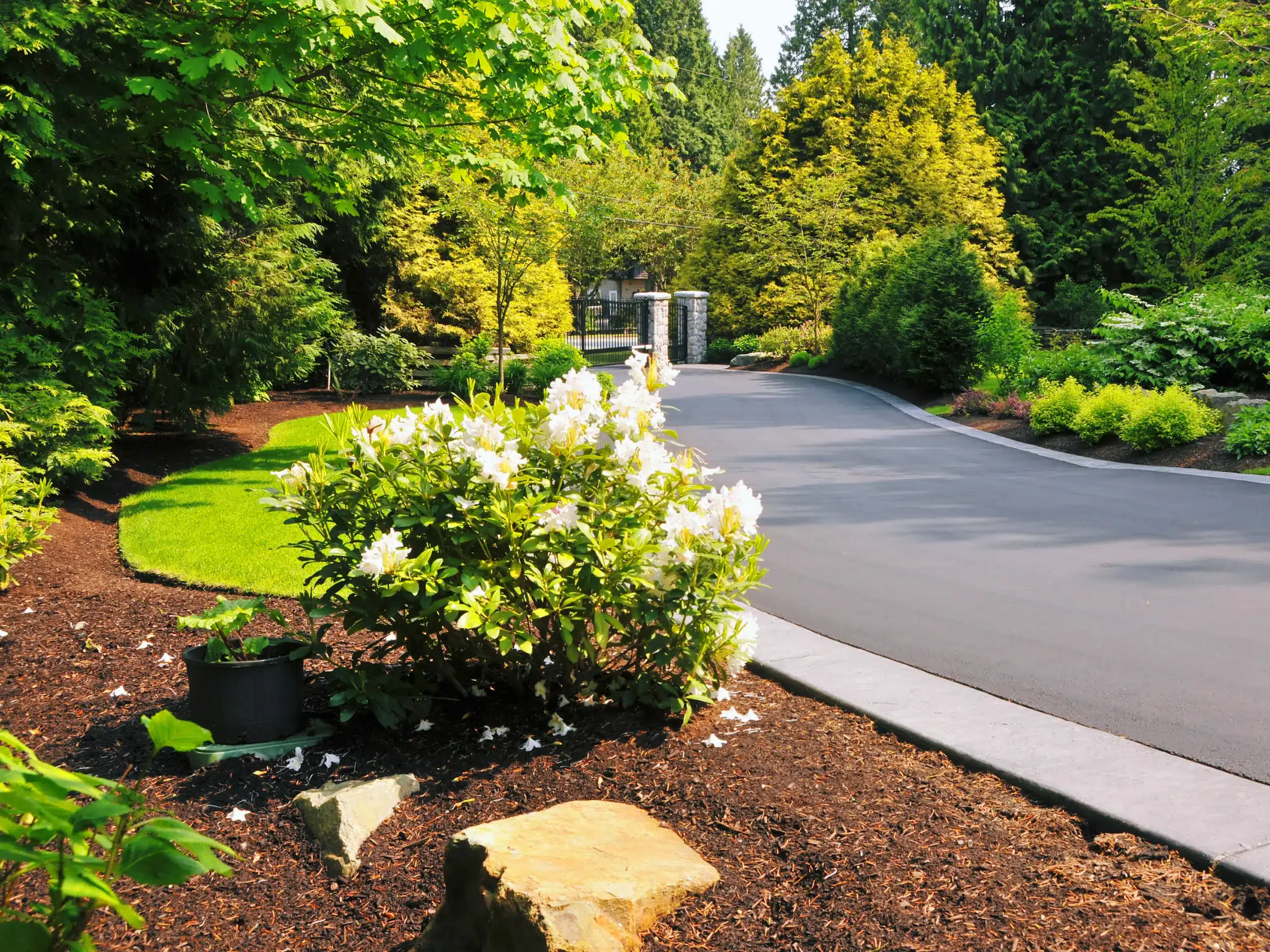 Landscape Driveway Elion Landscaping Oklahoma Landscapes