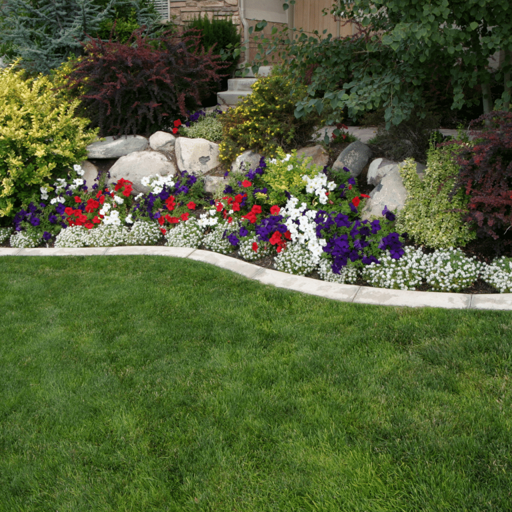 Landscaped Yard Flowers Elion Landscaping Oklahoma