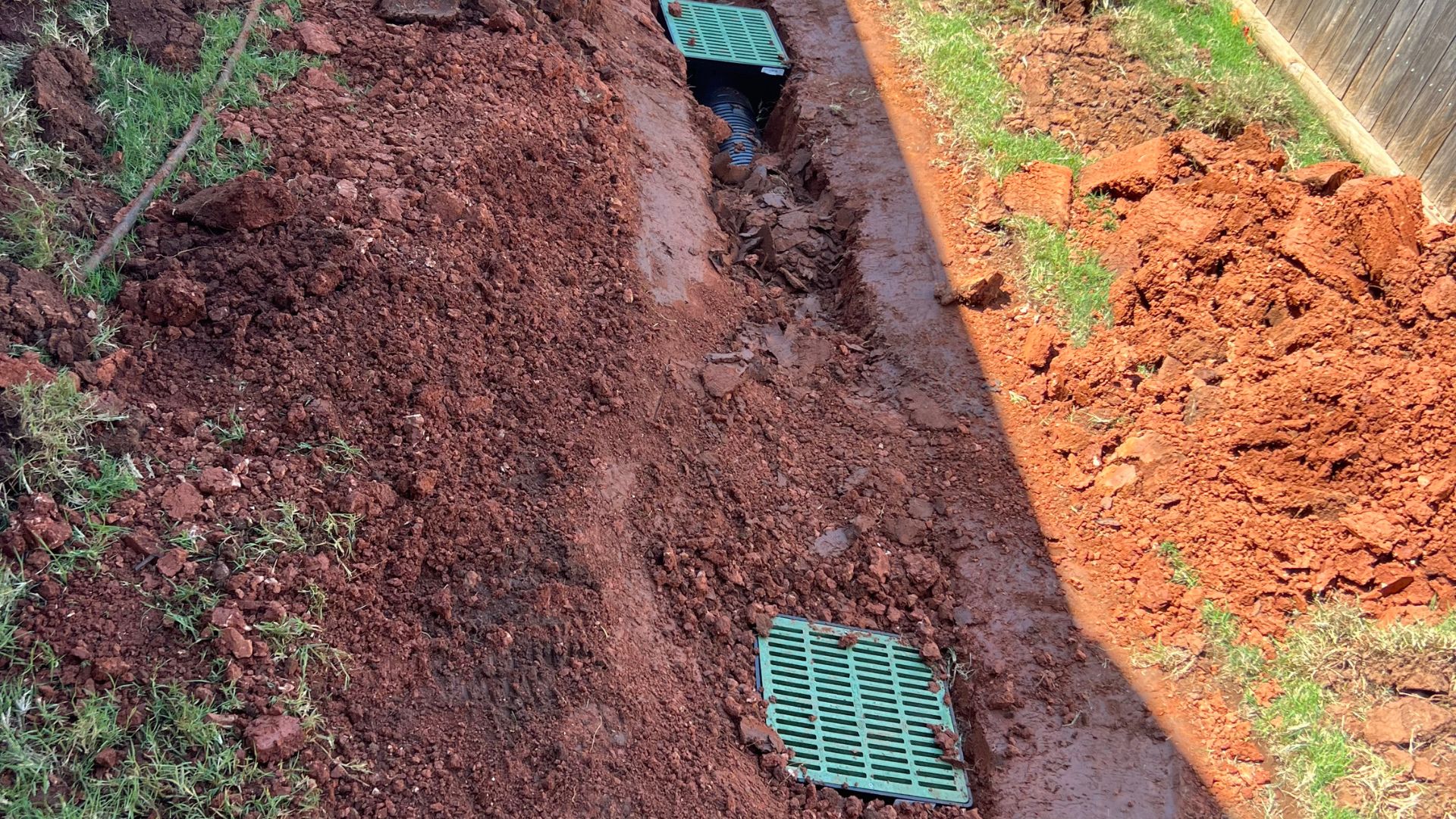 Elion Landscaping and Tree Service French Drain Progress