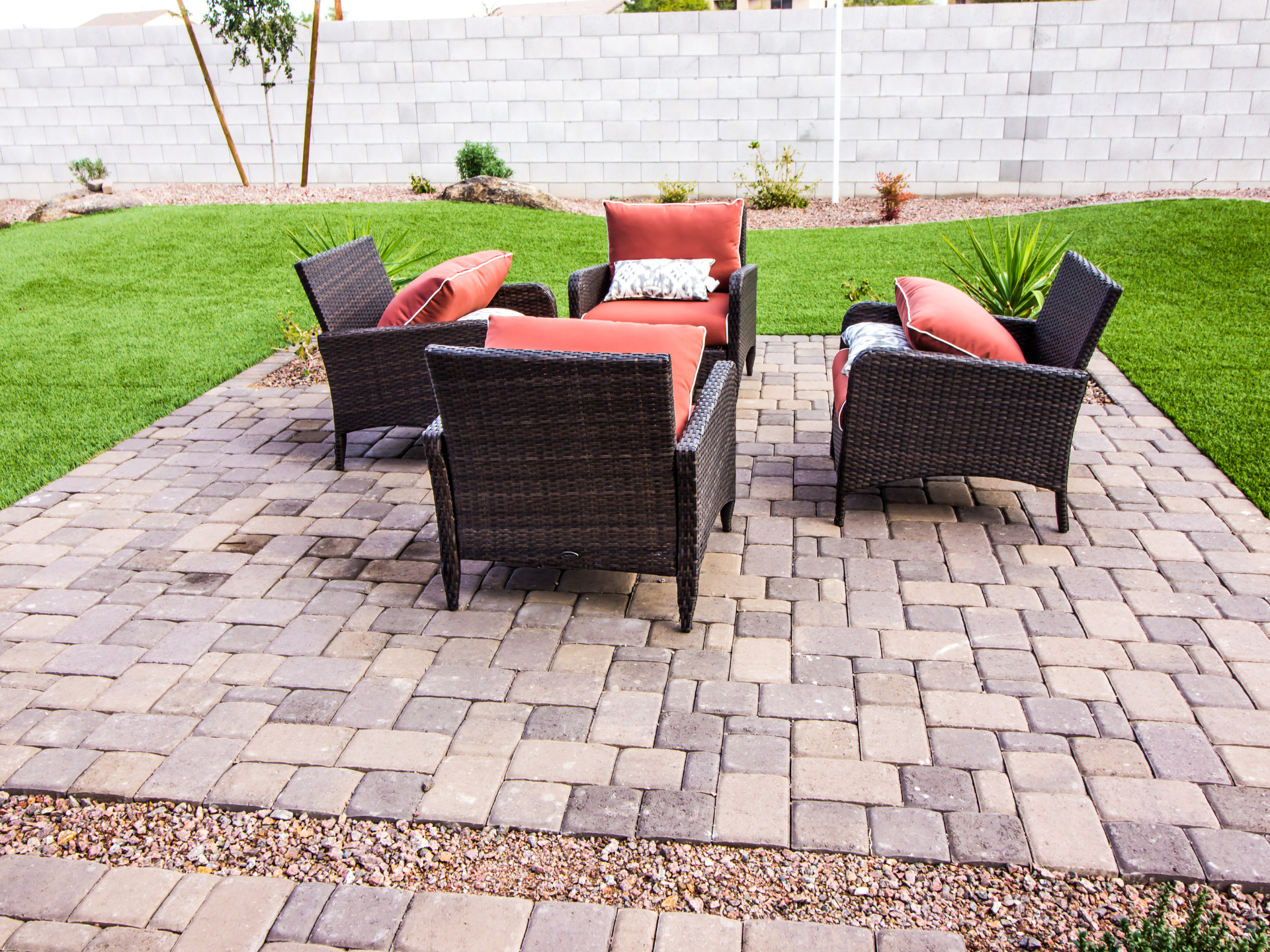 Family Patio Paver Stone Brick Install Elion Landscaping Experts